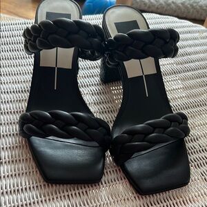 Dolce Vita Braided Heeled Black Sandals - Paily Size 7.5